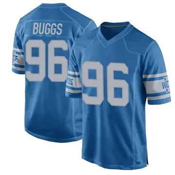 Nike Isaiah Buggs Youth Game Detroit Lions Blue Throwback Vapor Untouchable Jersey