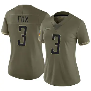 Nike Jack Fox Women's Limited Detroit Lions Olive 2022 Salute To Service Jersey
