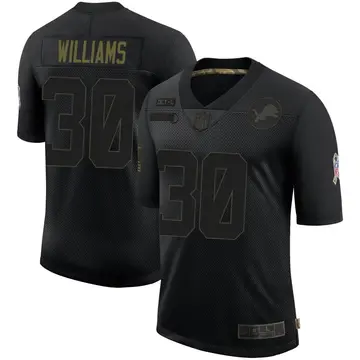Nike Jamaal Williams Men's Limited Detroit Lions Black 2020 Salute To Service Jersey