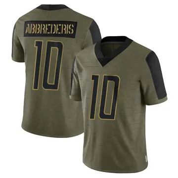 Nike Jared Abbrederis Men's Limited Detroit Lions Olive 2021 Salute To Service Jersey