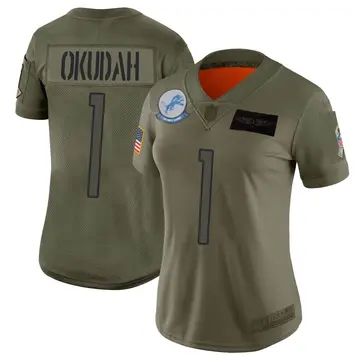 Nike Jeff Okudah Women's Limited Detroit Lions Camo 2019 Salute to Service Jersey