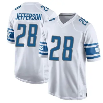 Nike Jermar Jefferson Men's Game Detroit Lions White Jersey
