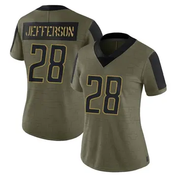 Nike Jermar Jefferson Women's Limited Detroit Lions Olive 2021 Salute To Service Jersey