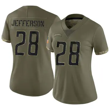 Nike Jermar Jefferson Women's Limited Detroit Lions Olive 2022 Salute To Service Jersey
