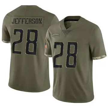 Nike Jermar Jefferson Youth Limited Detroit Lions Olive 2022 Salute To Service Jersey