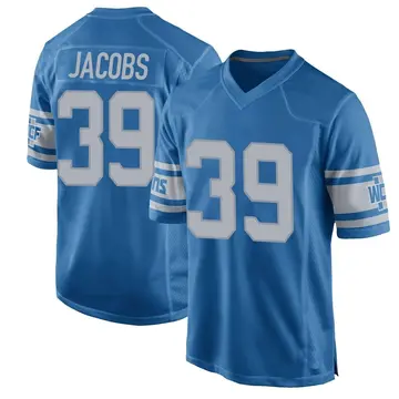 Nike Jerry Jacobs Youth Game Detroit Lions Blue Throwback Vapor Untouchable Jersey