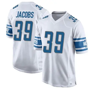 Nike Jerry Jacobs Youth Game Detroit Lions White Jersey