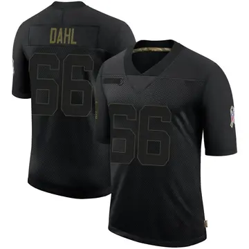 Nike Joe Dahl Men's Limited Detroit Lions Black 2020 Salute To Service Jersey