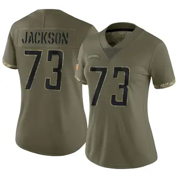 Nike Jonah Jackson Women's Limited Detroit Lions Olive 2022 Salute To Service Jersey