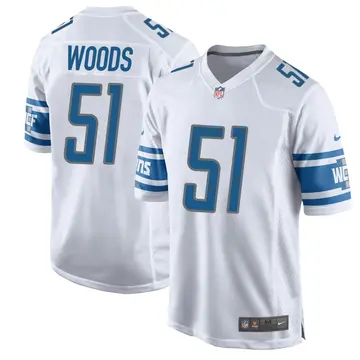Nike Josh Woods Youth Game Detroit Lions White Jersey