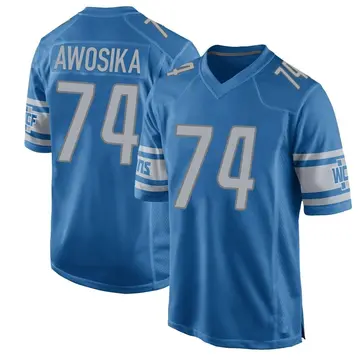 Nike Kayode Awosika Youth Game Detroit Lions Blue Team Color Jersey