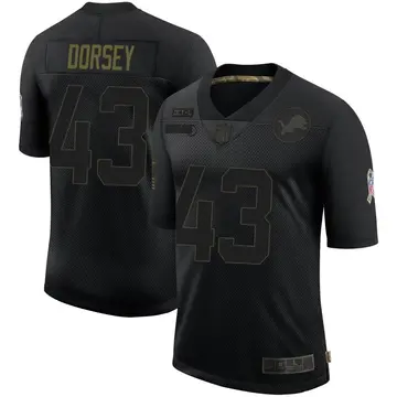 Nike Khalil Dorsey Youth Limited Detroit Lions Black 2020 Salute To Service Jersey