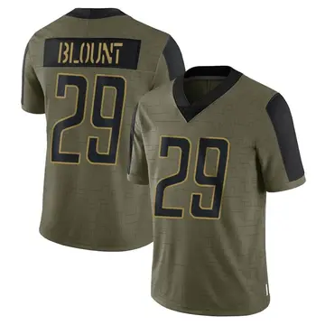 Nike LeGarrette Blount Men's Limited Detroit Lions Olive 2021 Salute To Service Jersey