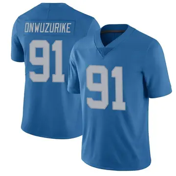Nike Levi Onwuzurike Men's Limited Detroit Lions Blue Throwback Vapor Untouchable Jersey