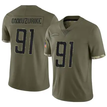 Nike Levi Onwuzurike Men's Limited Detroit Lions Olive 2022 Salute To Service Jersey