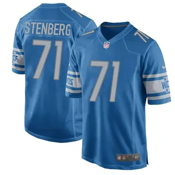 Nike Logan Stenberg Men's Game Detroit Lions Blue Team Color Jersey