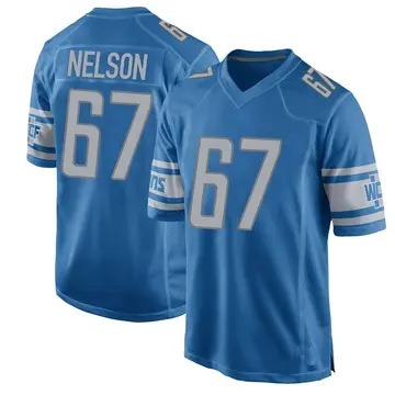 Nike Matt Nelson Youth Game Detroit Lions Blue Team Color Jersey