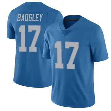 Nike Michael Badgley Men's Limited Detroit Lions Blue Throwback Vapor Untouchable Jersey