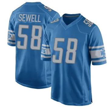 Nike Penei Sewell Men's Game Detroit Lions Blue Team Color Jersey