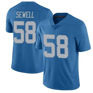 Nike Penei Sewell Men's Limited Detroit Lions Blue Throwback Vapor Untouchable Jersey
