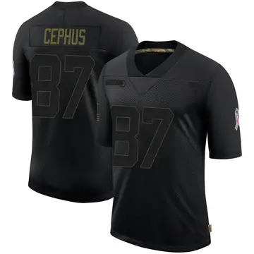 Nike Quintez Cephus Youth Limited Detroit Lions Black 2020 Salute To Service Jersey