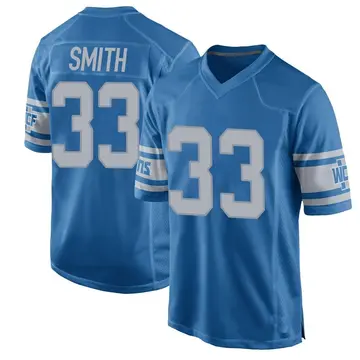 Nike Rodney Smith Men's Game Detroit Lions Blue Throwback Vapor Untouchable Jersey
