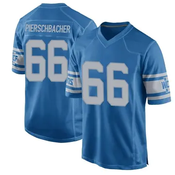 Nike Ross Pierschbacher Men's Game Detroit Lions Blue Throwback Vapor Untouchable Jersey