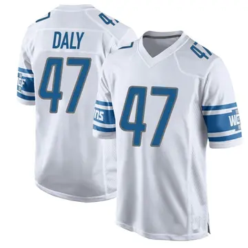 Nike Scott Daly Youth Game Detroit Lions White Jersey