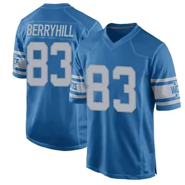 Nike Stanley Berryhill Men's Game Detroit Lions Blue Throwback Vapor Untouchable Jersey