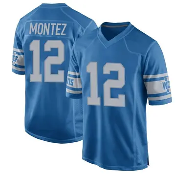 Nike Steven Montez Men's Game Detroit Lions Blue Throwback Vapor Untouchable Jersey