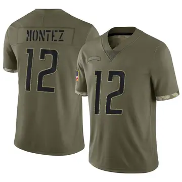Nike Steven Montez Men's Limited Detroit Lions Olive 2022 Salute To Service Jersey