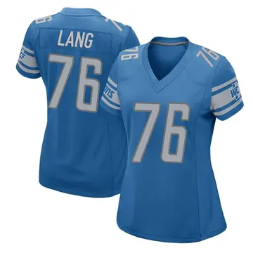 Nike T.J. Lang Women's Game Detroit Lions Blue Team Color Jersey