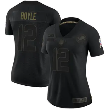 Nike Tim Boyle Women's Limited Detroit Lions Black 2020 Salute To Service Jersey