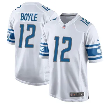 Nike Tim Boyle Youth Game Detroit Lions White Jersey
