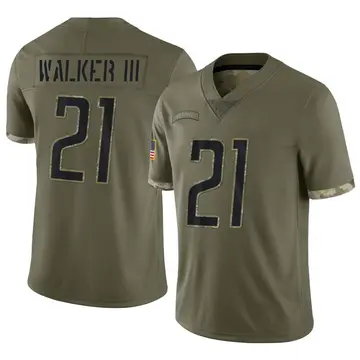 Nike Tracy Walker III Men's Limited Detroit Lions Olive 2022 Salute To Service Jersey