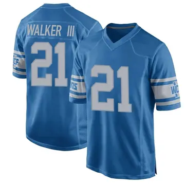 Nike Tracy Walker III Youth Game Detroit Lions Blue Throwback Vapor Untouchable Jersey