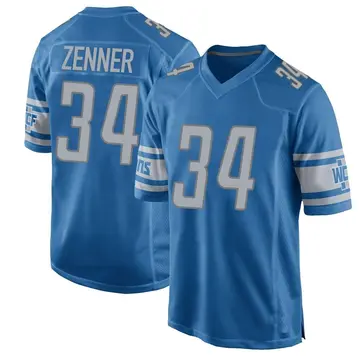 Nike Zach Zenner Men's Game Detroit Lions Blue Team Color Jersey