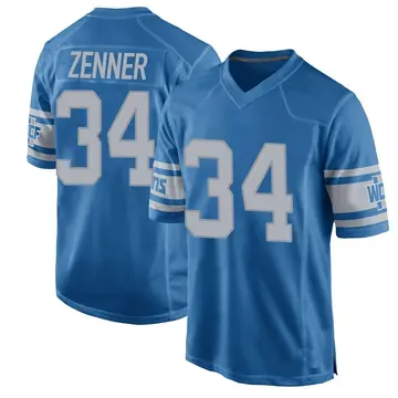 Nike Zach Zenner Men's Game Detroit Lions Blue Throwback Vapor Untouchable Jersey
