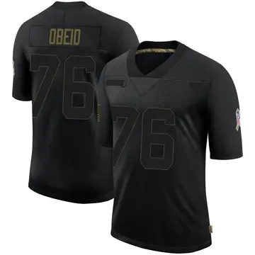 Nike Zein Obeid Men's Limited Detroit Lions Black 2020 Salute To Service Jersey