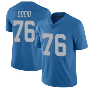 Nike Zein Obeid Men's Limited Detroit Lions Blue Throwback Vapor Untouchable Jersey