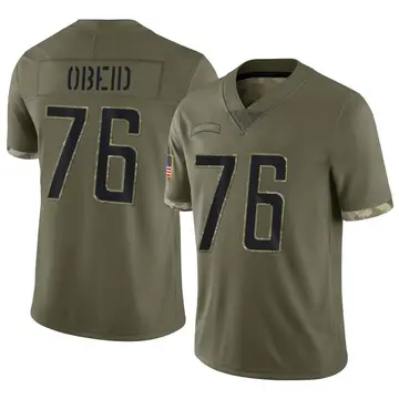 Nike Zein Obeid Men's Limited Detroit Lions Olive 2022 Salute To Service Jersey